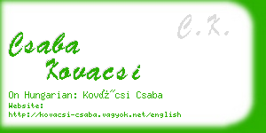 csaba kovacsi business card